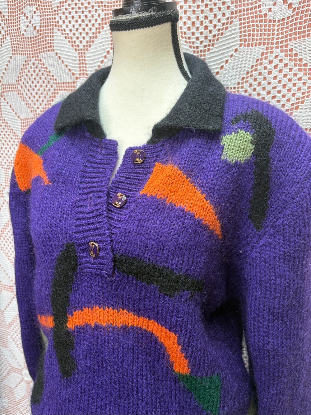 Vintage Lei Condotti Mohair Blend Sweater Sz M - Picture 2 of 11